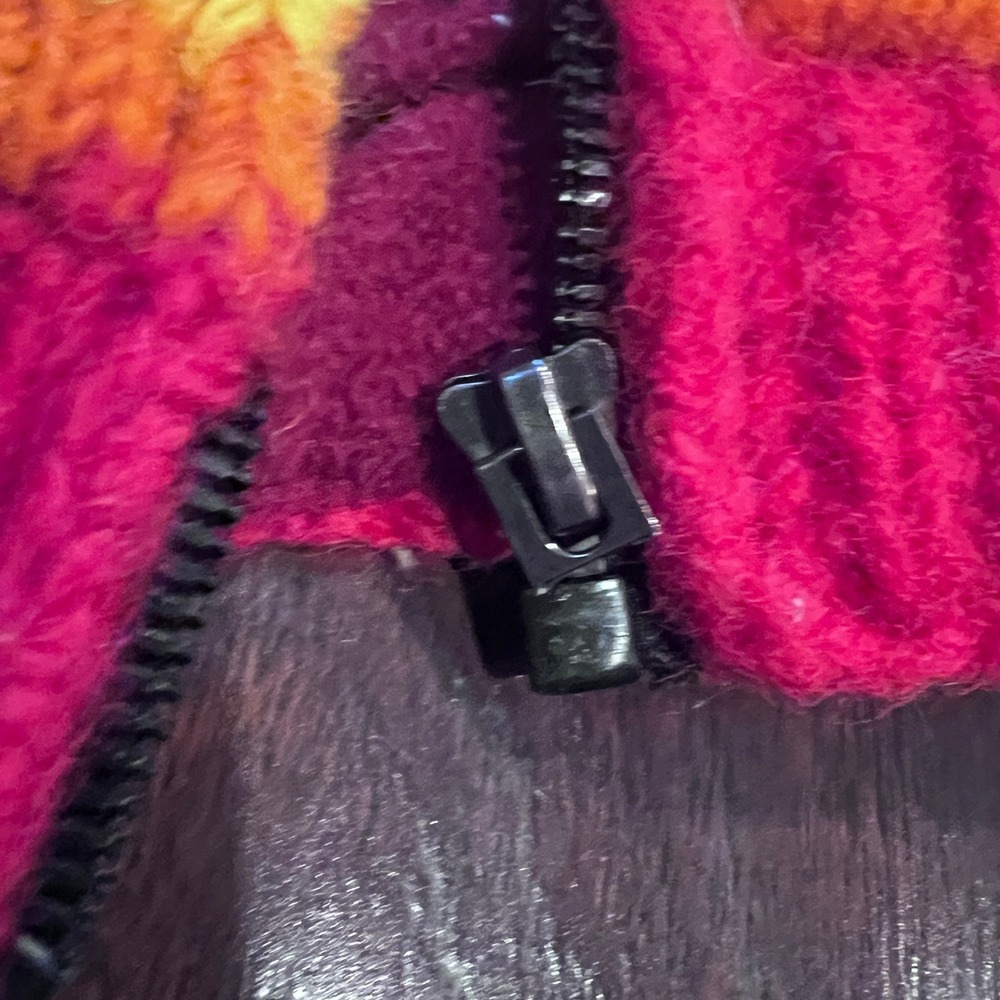 Ishka Rainbow Striped Wool Fleece Lined Zip Hoodie Sweater Handmade Nepal M READ - Picture 12 of 14